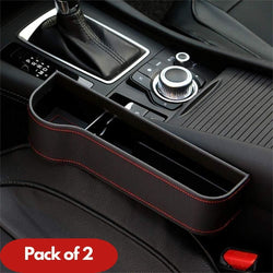 Seat Pockets PU Leather Car Console Side Organizer Pack of 2